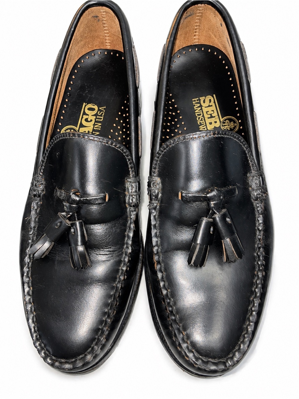 Sebago Vintage Black Leather Tassels Will Classic Slip On Loafer Men’s 9.5 D